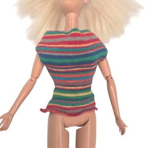 Vintage Barbie Knit PAK Stripe Knit Multicolor Top 1960s